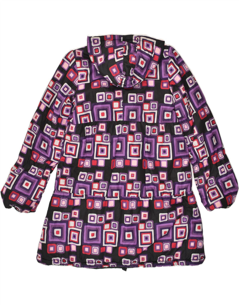 DESIGUAL Girls Hooded Padded Coat 15-16 Years XL Purple Geometric | Vintage Desigual | Thrift | Second-Hand Desigual | Used Clothing | Messina Hembry 