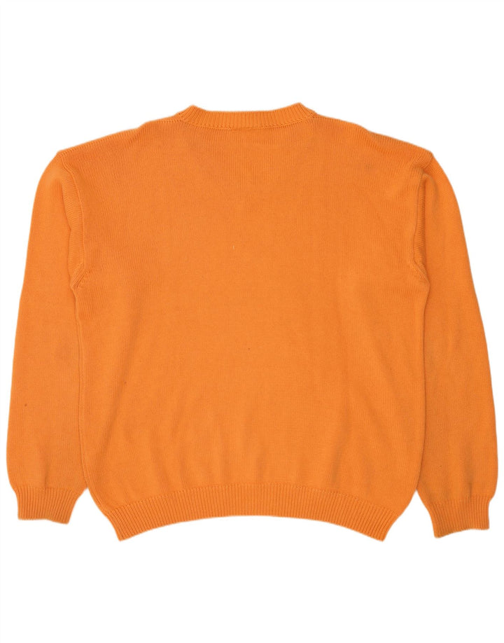 Lacoste Mens V-Neck Jumper Sweater Size 5 Large Orange