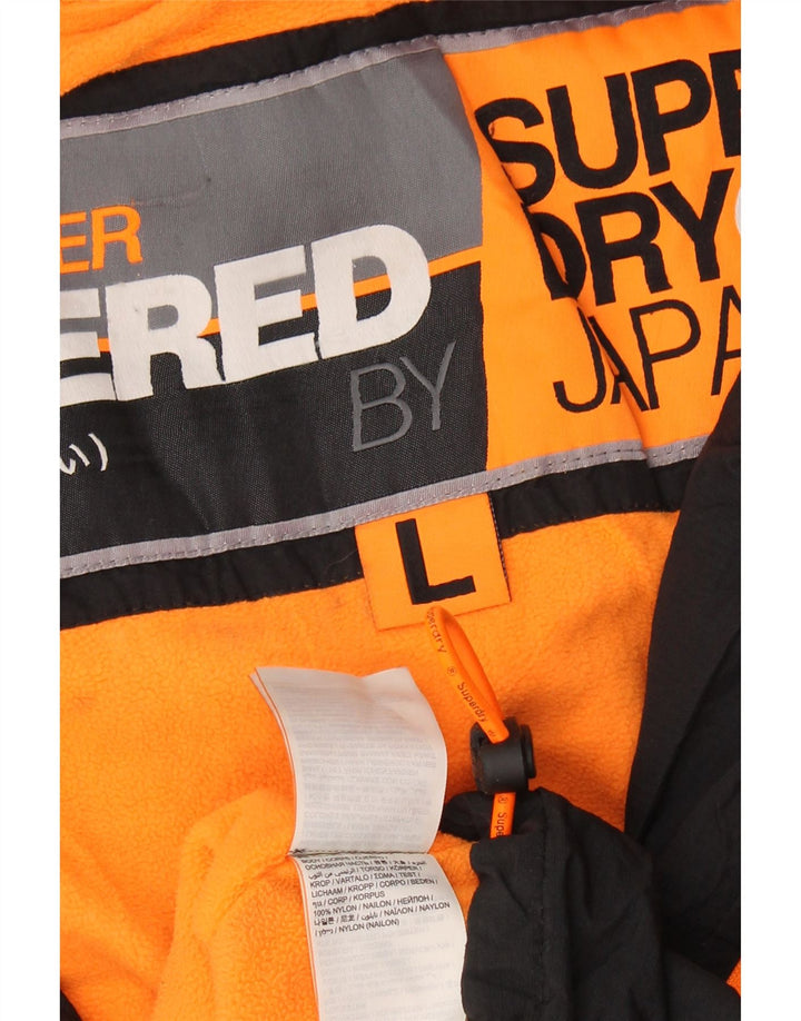 Superdry Womens Windbreaker Jacket UK 16 Large Black Nylon