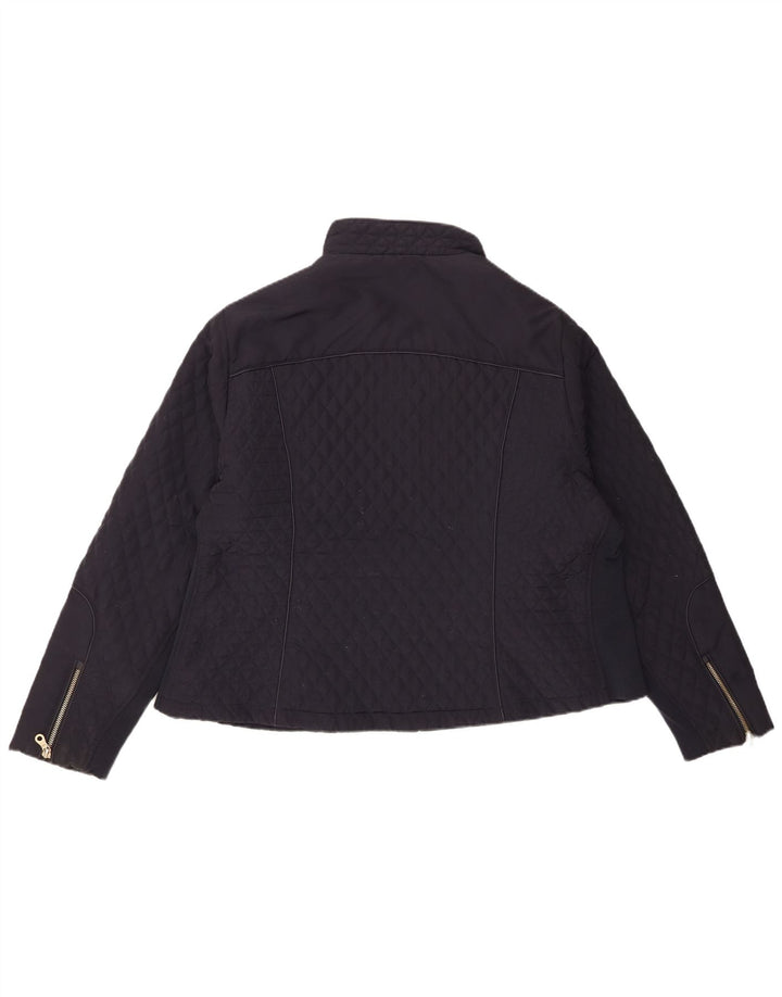 Marks & Spencer Womens Quilted Jacket UK 22 3XL Navy Blue Polyester