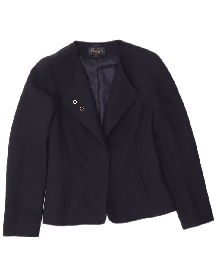 Luisa Spagnoli Womens Open Blazer Jacket IT 42 Medium Navy Blue