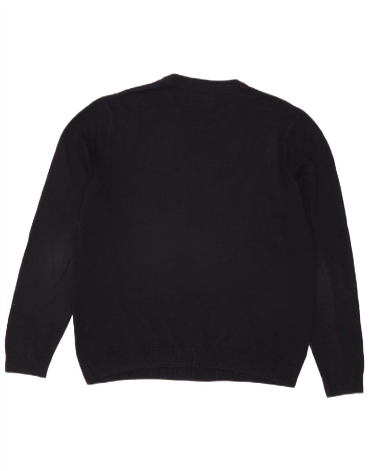 Marks & Spencer Mens Crew Neck Jumper Sweater Large Navy Blue Acrylic