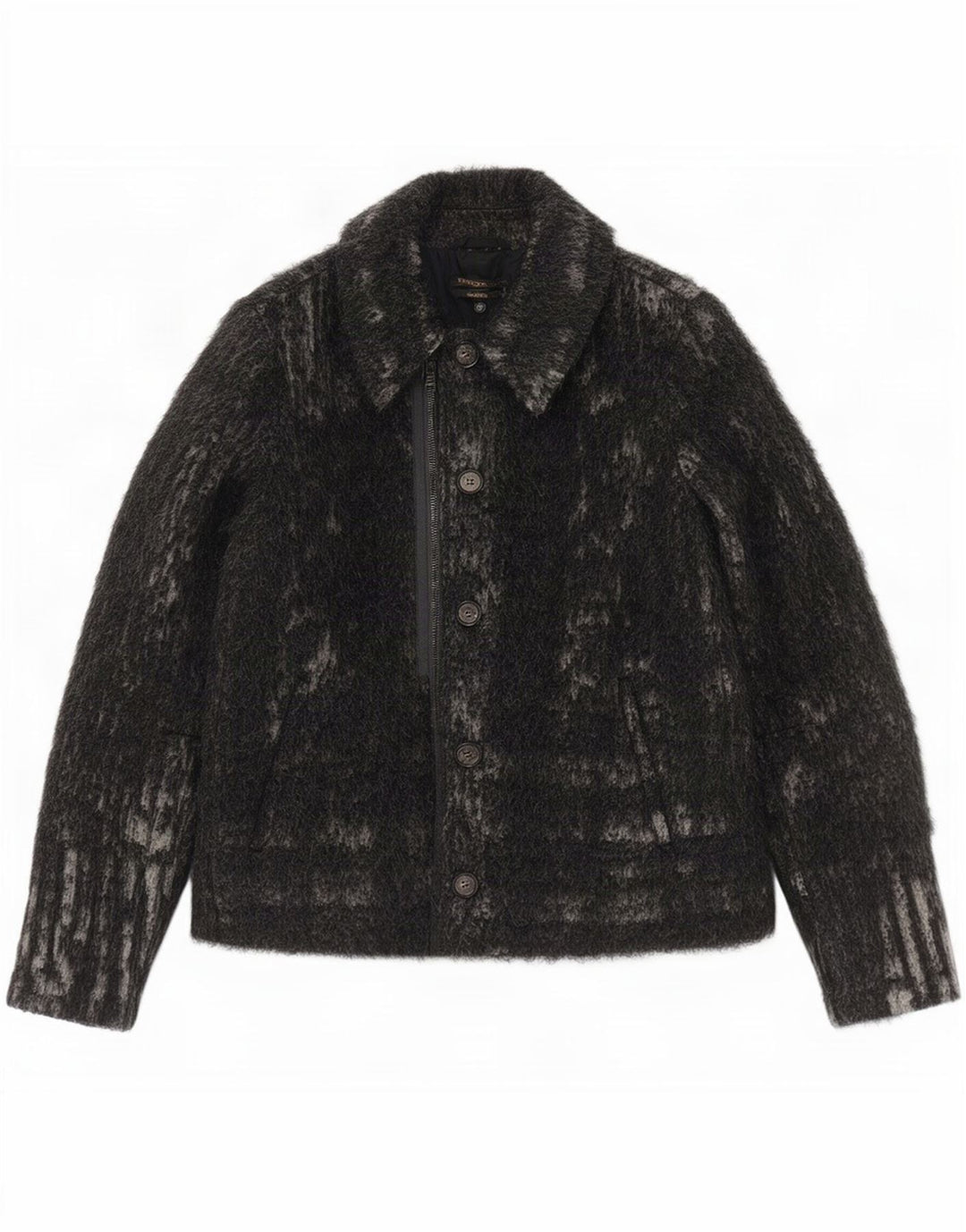 Diesel Womens Oversized Bomber Jacket UK 6 XS Grey Flecked Wool
