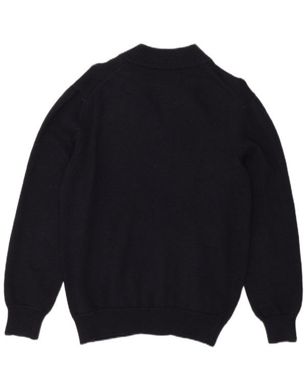 ERMENEGILDO ZEGNA Mens Cardigan Sweater UK 36 Small Navy Blue Virgin Wool