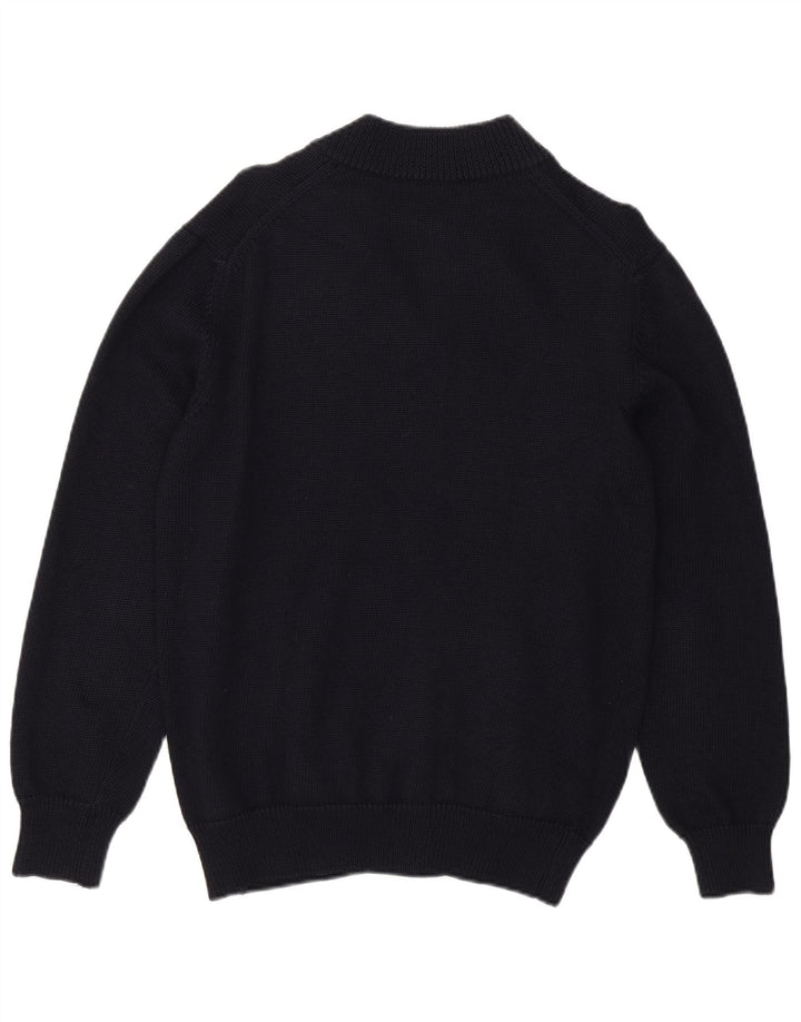 ERMENEGILDO ZEGNA Mens Cardigan Sweater UK 36 Small Navy Blue Virgin Wool