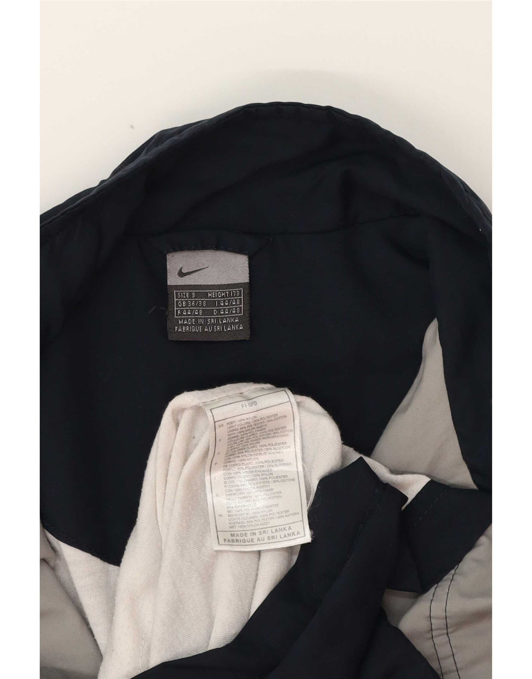 Nike Mens Tracksuit Top Jacket Small Grey Colourblock Polyester