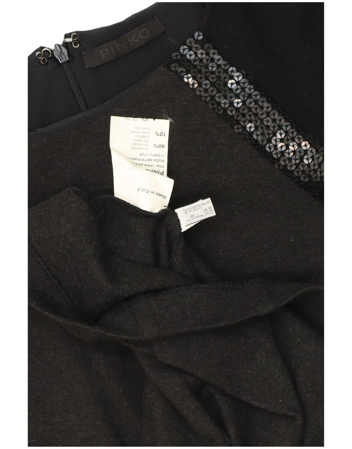 Pinko Womens Long Sleeve Bodycon Dress UK 10 Small Grey Polyester