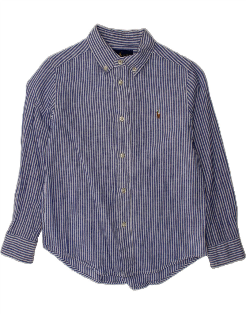 RALPH LAUREN Boys Shirt 5-6 Years Blue Striped Cotton Vintage Ralph Lauren and Second-Hand Ralph Lauren from Messina Hembry 