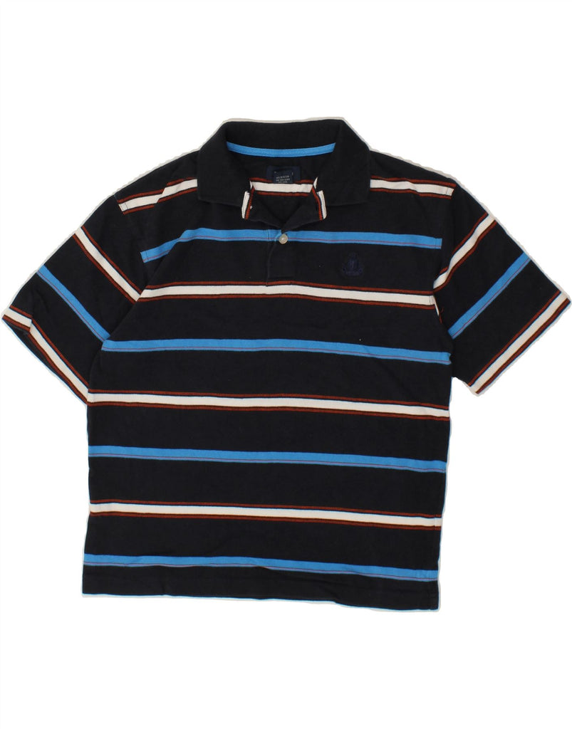 IZOD Boys Polo Shirt 10-11 Years Medium  Black Striped Cotton Vintage Izod and Second-Hand Izod from Messina Hembry 