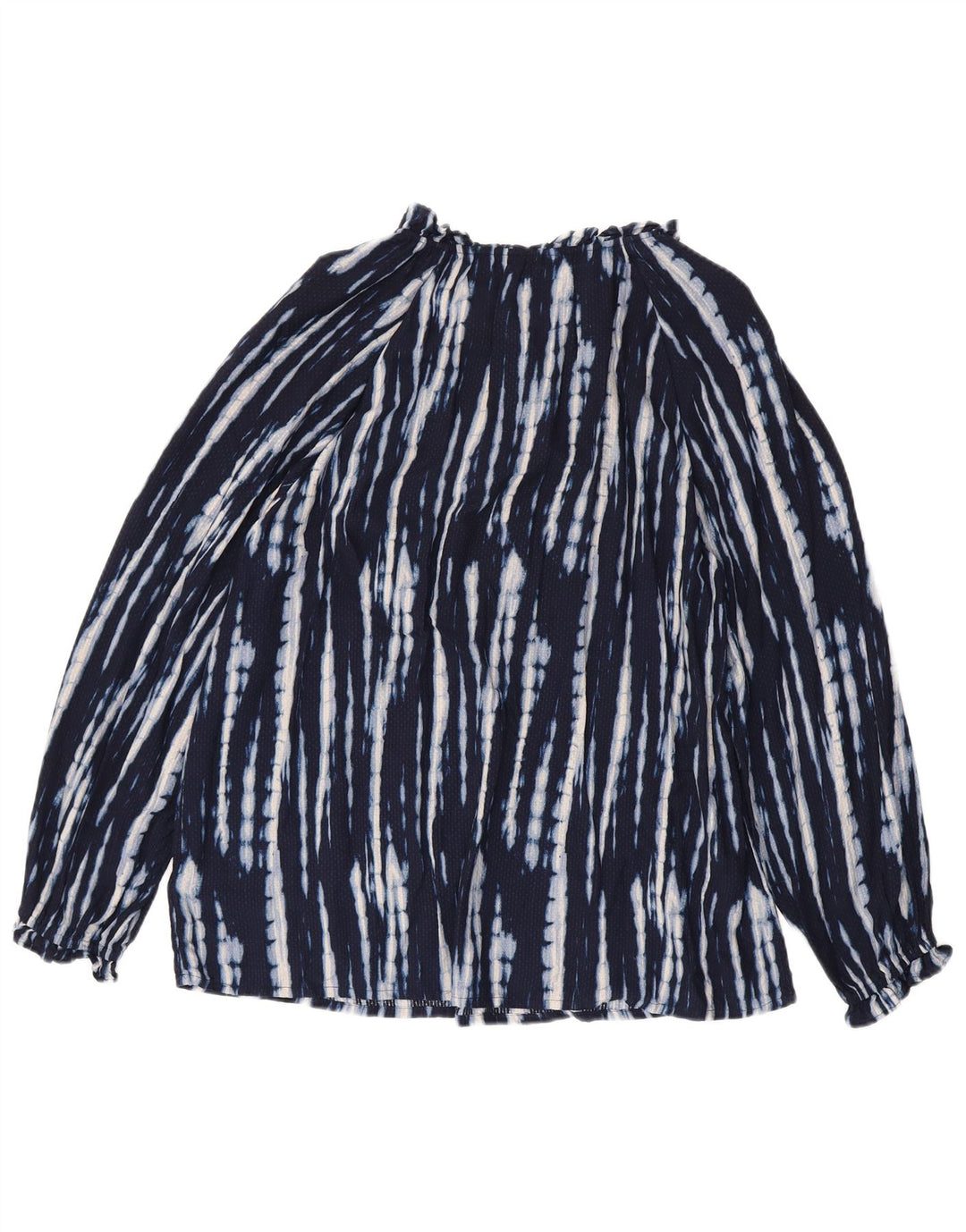 Monsoon Womens Abstract Pattern Blouse Top UK 14 Large Navy Blue Viscose