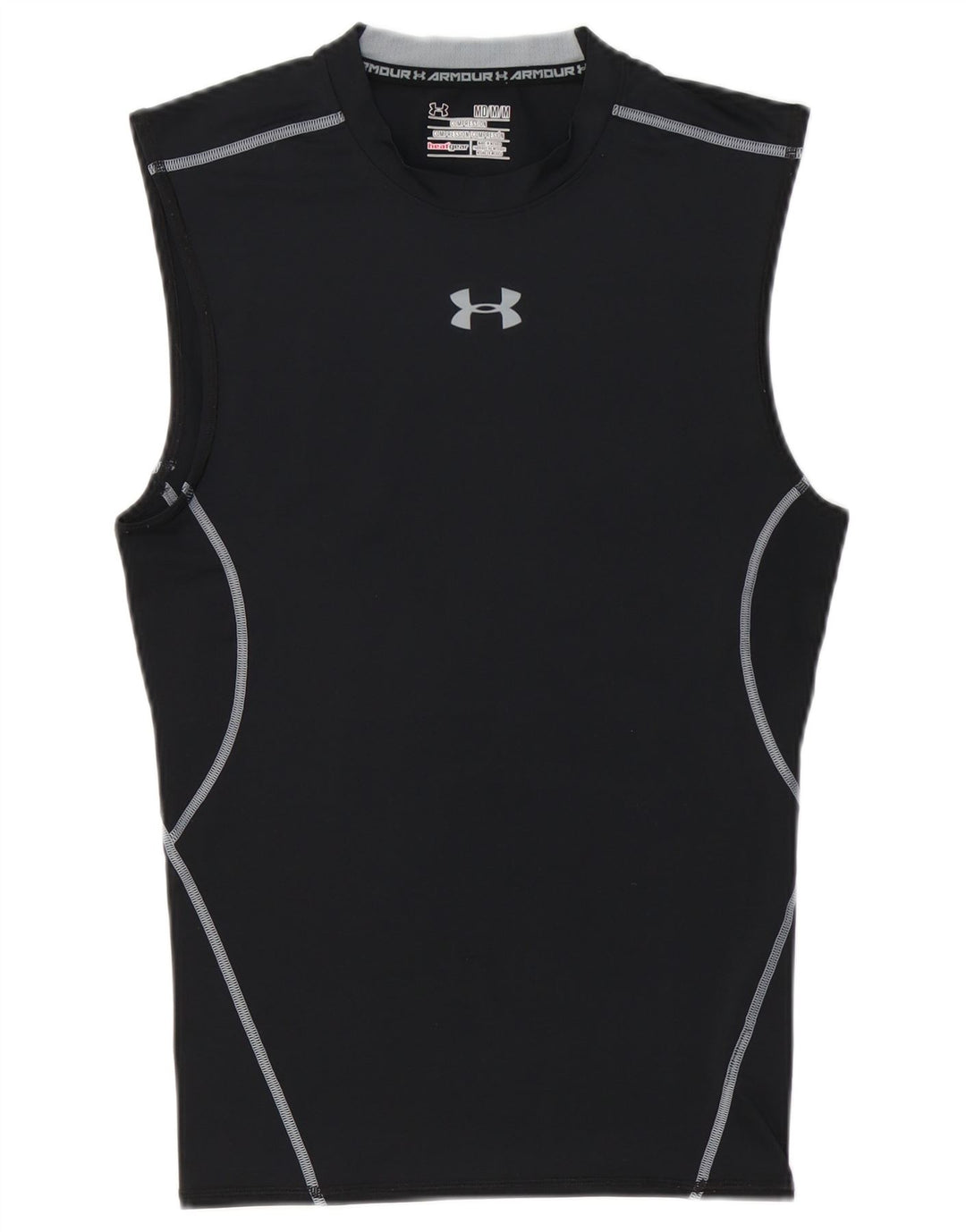UNDER ARMOUR Mens Heat Gear Graphic Vest Top Medium Black Polyester