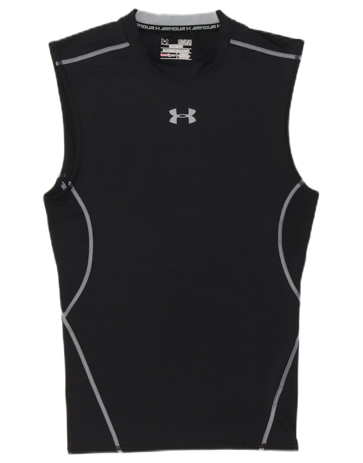 UNDER ARMOUR Mens Heat Gear Graphic Vest Top Medium Black Polyester
