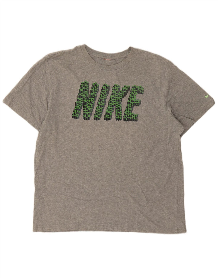 Nike Mens Graphic T-Shirt Top Large Grey Flecked