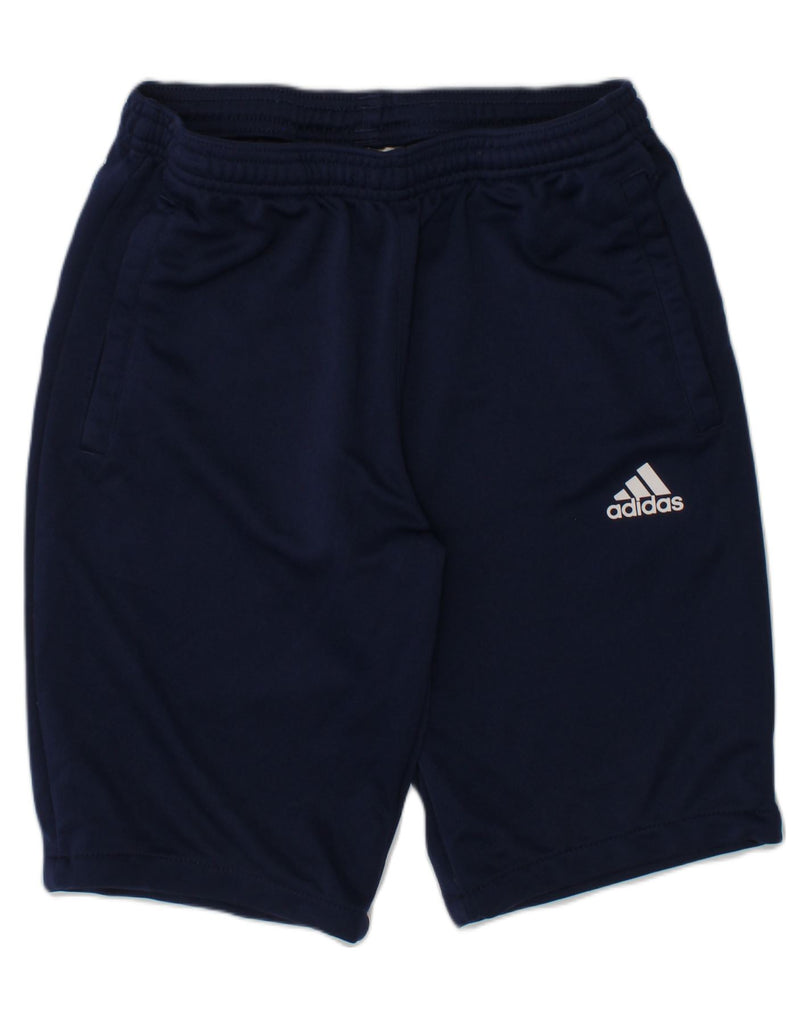 ADIDAS Boys Sport Shorts 11-12 Years Navy Blue Polyester | Vintage Adidas | Thrift | Second-Hand Adidas | Used Clothing | Messina Hembry 