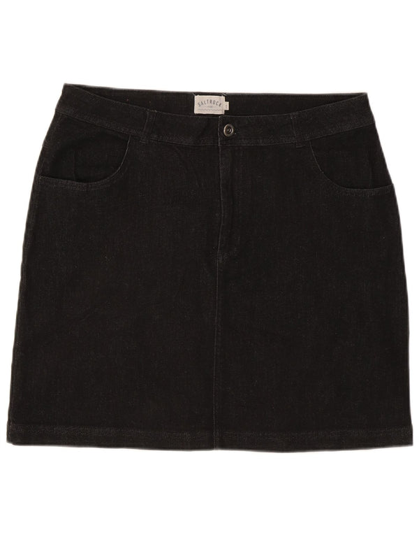 Saltrock Womens Mini Denim Skirt UK 16 Large W34 Black Cotton