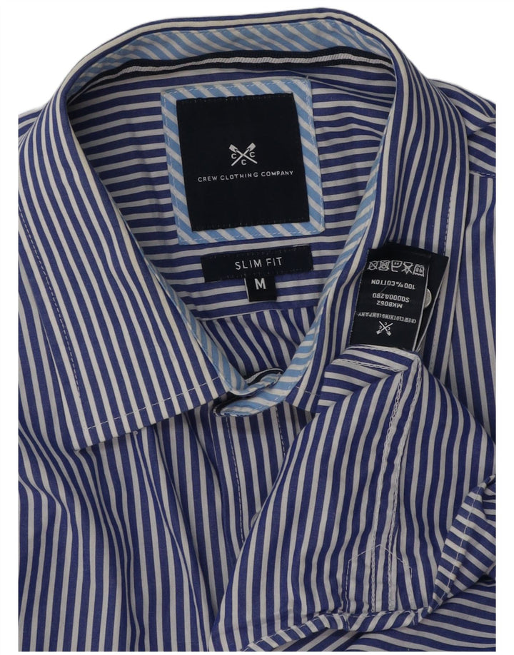 Crew Clothing Mens Slim Fit Shirt Medium Blue Pinstripe Cotton