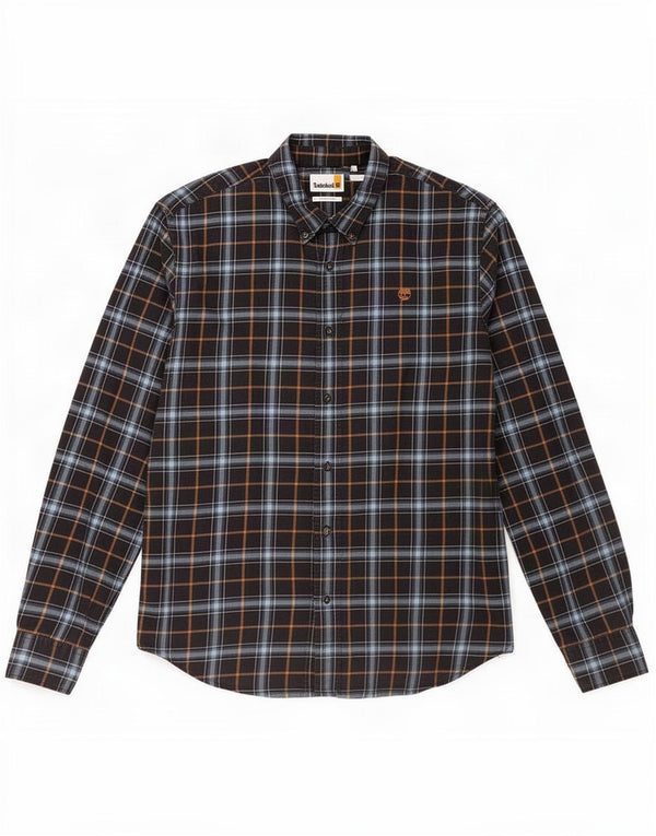 Timberland Mens Regular Fit Flannel Shirt Large Navy Blue Check