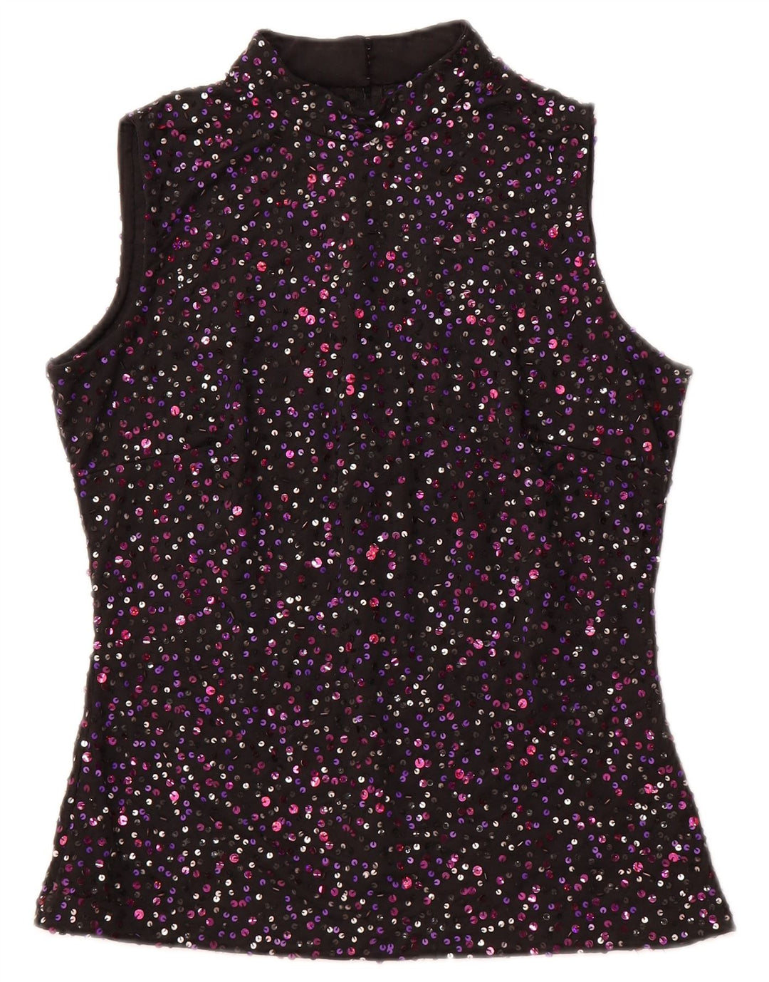 GINA BACCONI Womens Sleeveless Blouse Top UK 12 Medium  Black Spotted