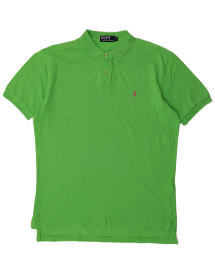 POLO RALPH LAUREN Mens Polo Shirt Medium Green Cotton