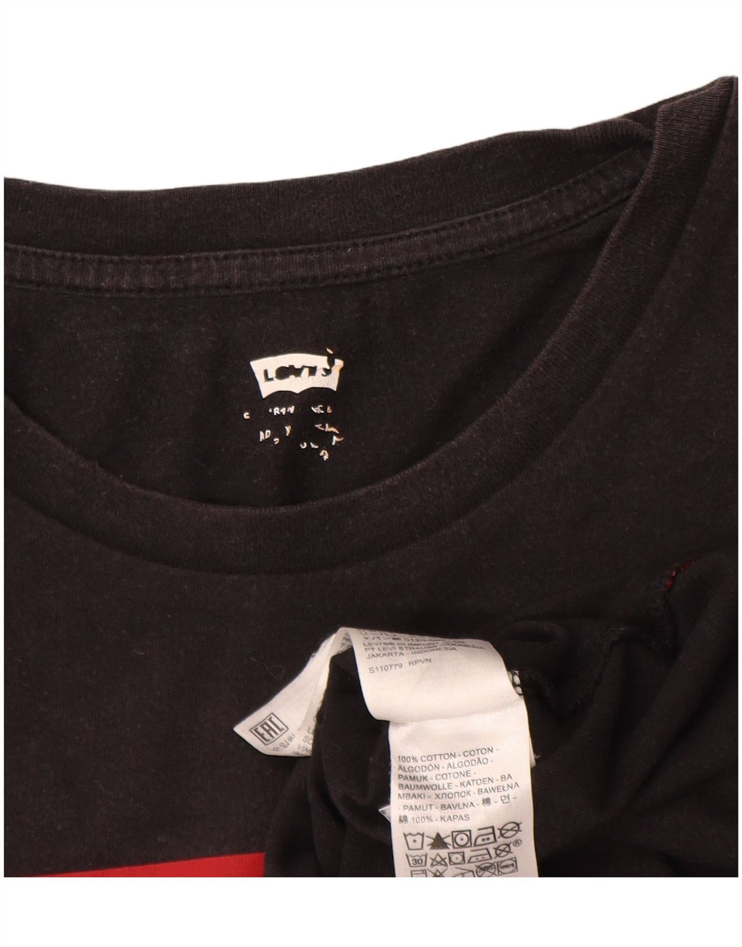 Levi's Mens Graphic T-Shirt Top Large Black Cotton