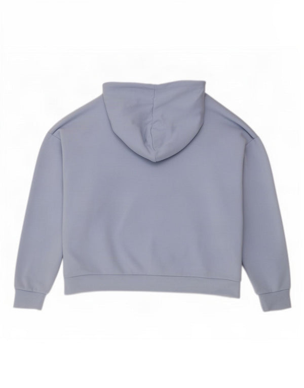Adidas Womens Graphic Oversized Hoodie Jumper UK 20/22 XL Blue Cotton