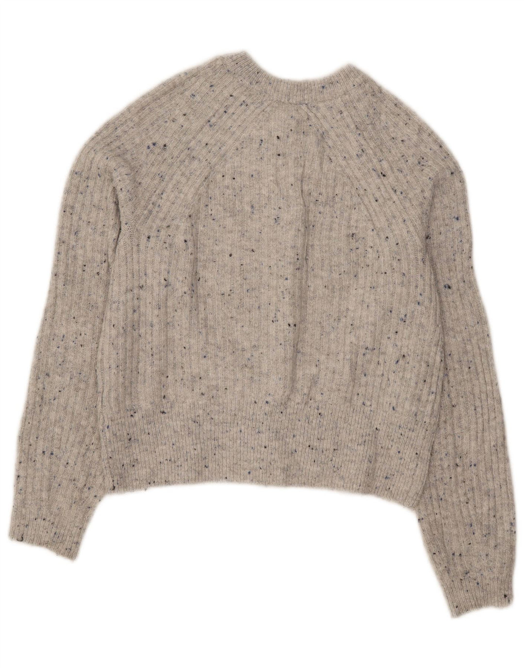 Marks & Spencer Womens Crop Cardigan Sweater UK 10 Small Grey Flecked