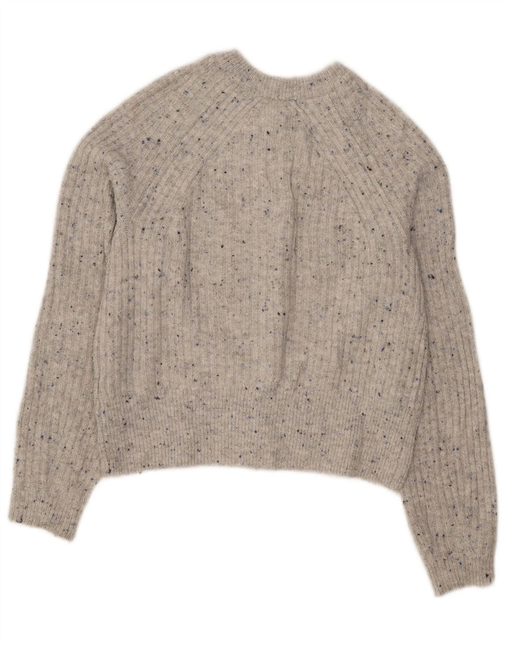 Marks & Spencer Womens Crop Cardigan Sweater UK 10 Small Grey Flecked