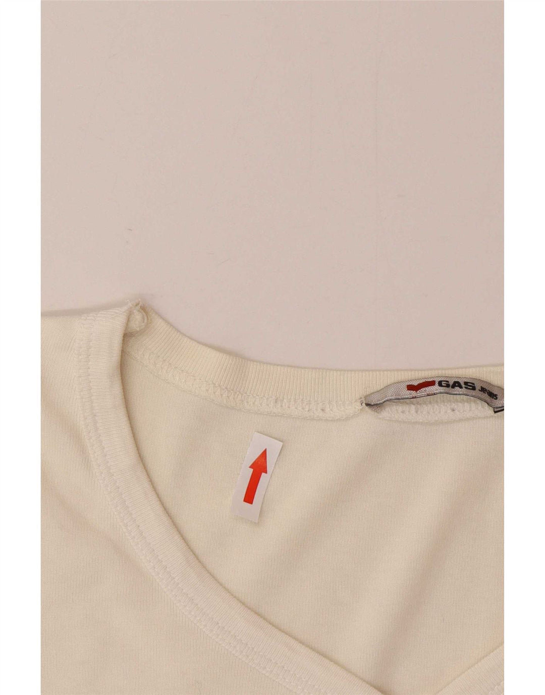 Gas Womens Top Long Sleeve UK 12 Medium Off White Cotton