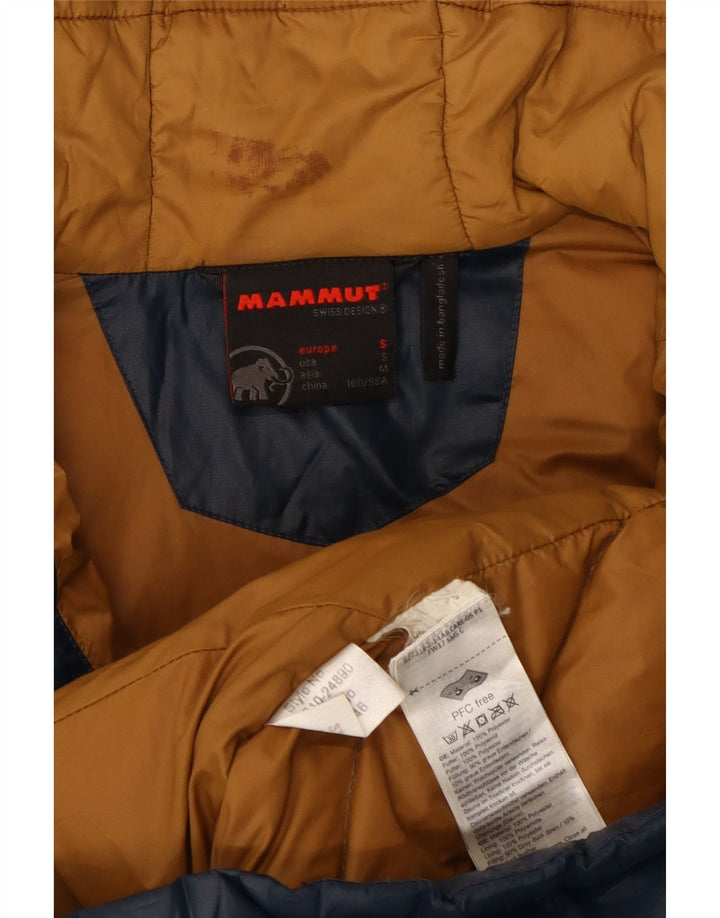 MAMMUT Womens Hooded Padded Coat UK 12 Medium Navy Blue Polyester