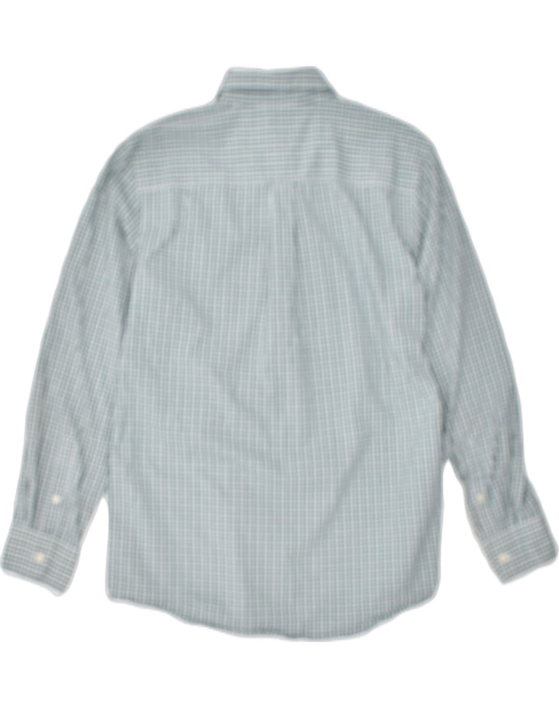 CHAPS Mens Stretch Shirt Medium Green Check Cotton | Vintage | Thrift | Second-Hand | Used Clothing | Messina Hembry 