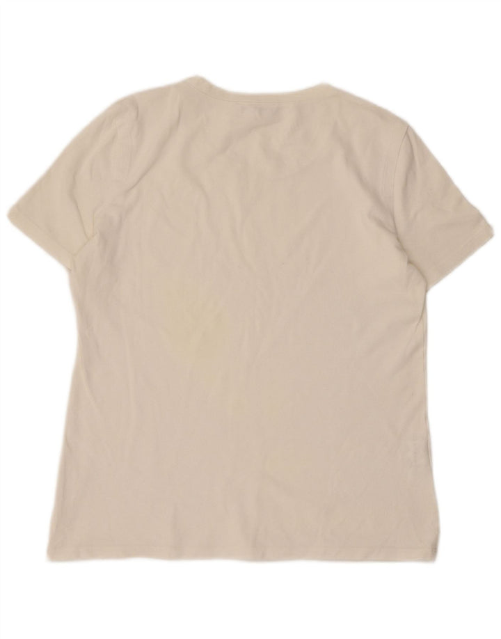 Lacoste Womens T-Shirt Top Size 42 Large White Cotton
