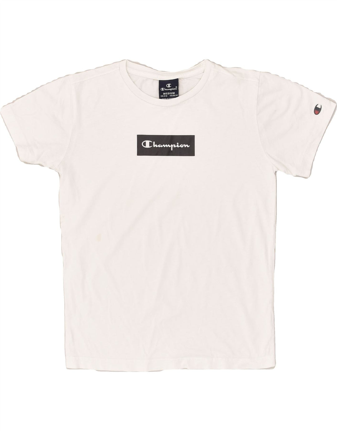 CHAMPION Boys Graphic T-Shirt Top 9-10 Years Medium White Cotton | Vintage Champion | Thrift | Second-Hand Champion | Used Clothing | Messina Hembry 
