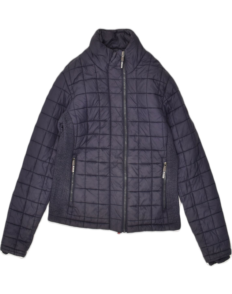 SUPERDRY Womens Padded Jacket UK 16 Large Navy Blue Polyester | Vintage Superdry | Thrift | Second-Hand Superdry | Used Clothing | Messina Hembry 