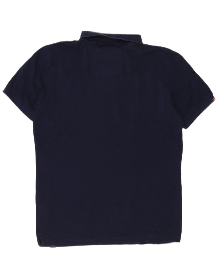 Superdry Mens Polo Shirt Small Navy Blue Cotton