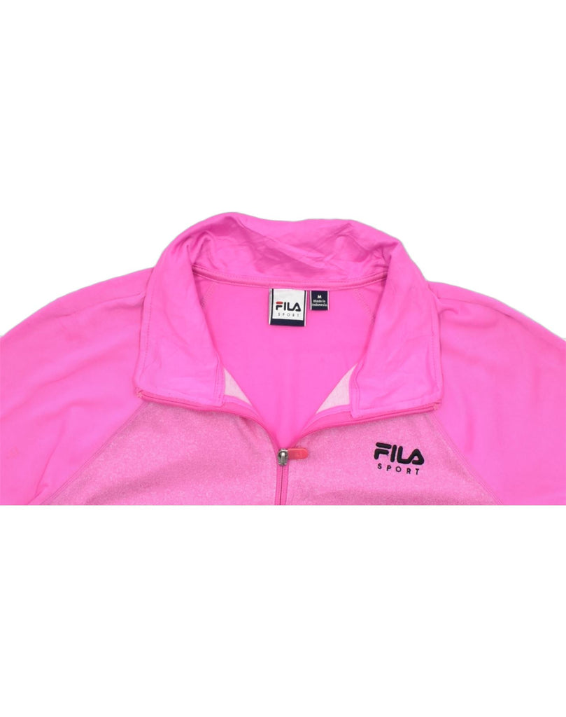 FILA Womens Tracksuit Top Jacket UK 14 Medium Pink Polyester Sports | Vintage | Thrift | Second-Hand | Used Clothing | Messina Hembry 