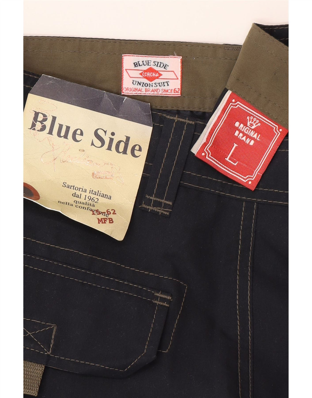 Blue Side Mens Cargo Shorts Large W34  Navy Blue Polyester