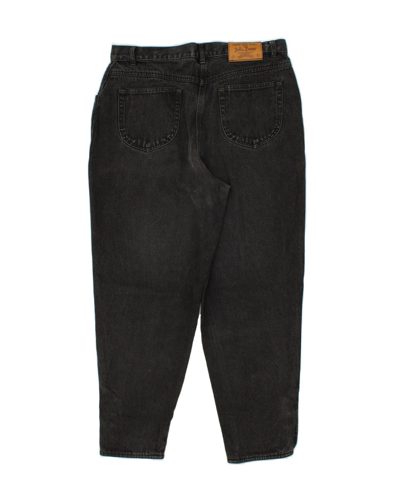 JOHN BANER Womens Tapered Cropped Jeans W33 L26  Black Vintage John Baner and Second-Hand John Baner from Messina Hembry 