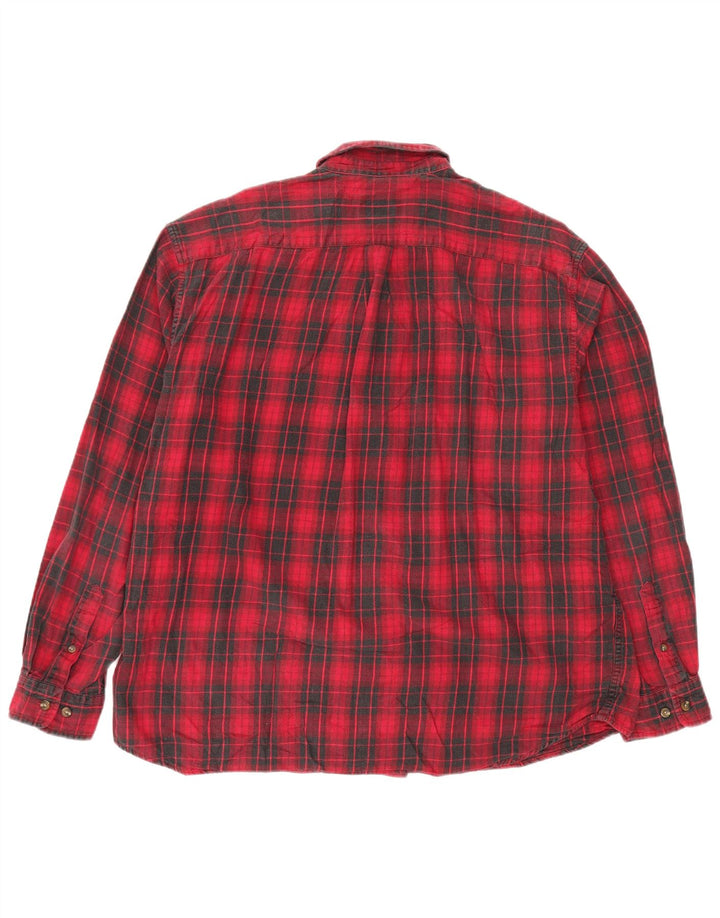 EDDIE BAUER Mens Flannel Shirt XL Red Check Cotton
