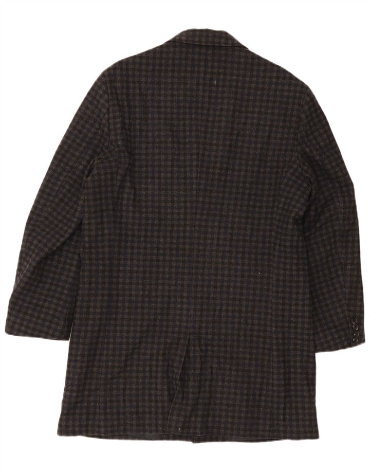 Sonny Bono Mens Overcoat UK 42 XL Grey Gingham