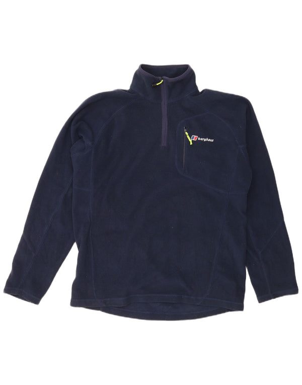 Berghaus Mens Zip Neck Fleece Jumper Large Navy Blue Polyester