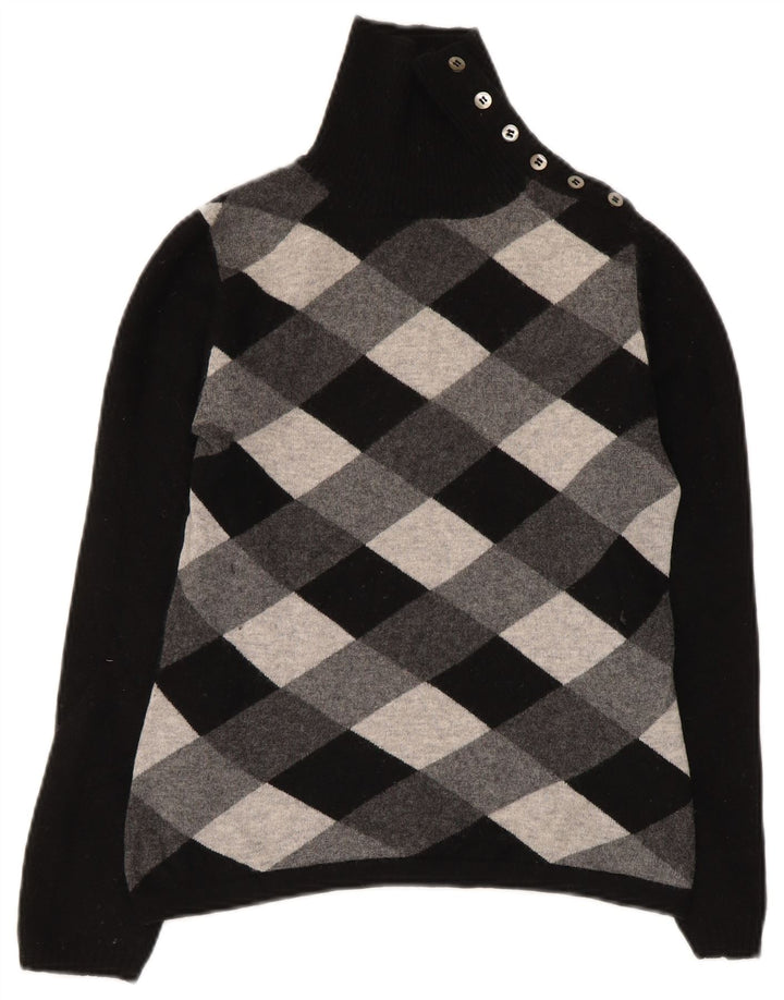 Max Mara Womens Weekend Button Neck Jumper Sweater UK 12 Medium Black