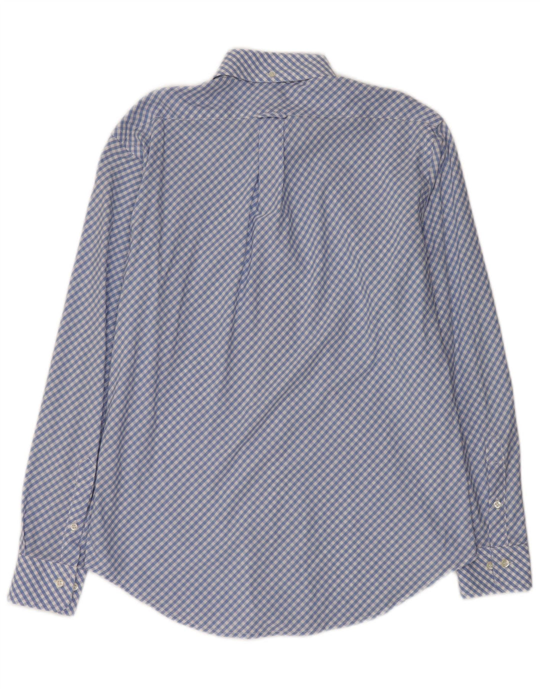 HENRY COTTONS Mens Shirt Size 40 Medium Blue Gingham Cotton