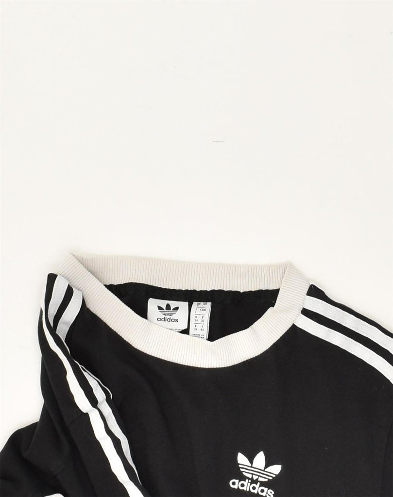 ADIDAS Womens T-Shirt Top UK 8 Small Black Cotton | Vintage Adidas | Thrift | Second-Hand Adidas | Used Clothing | Messina Hembry 