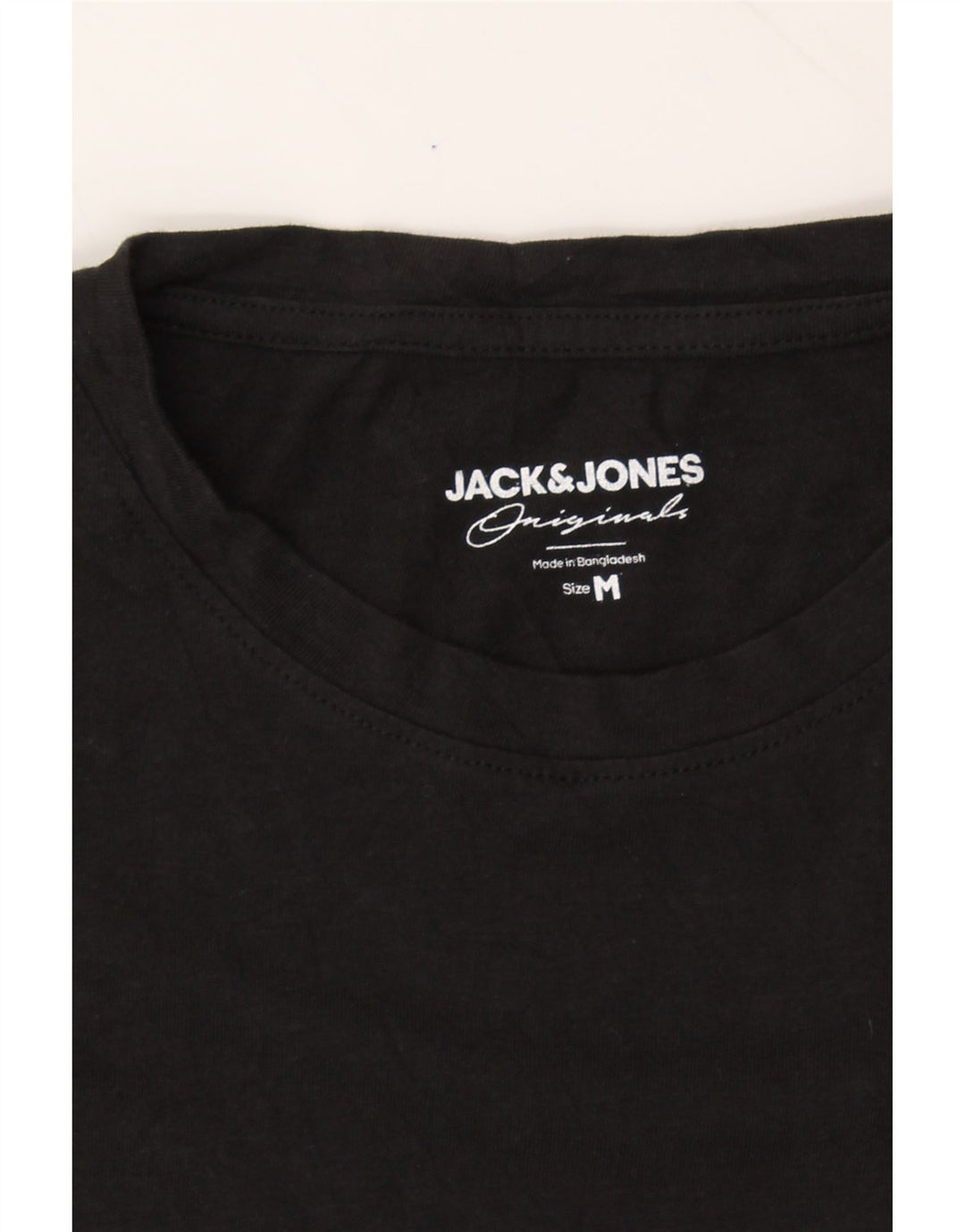 JACK & JONES Mens T-Shirt Top Medium Black Cotton Vintage Jack & Jones and Second-Hand Jack & Jones from Messina Hembry 