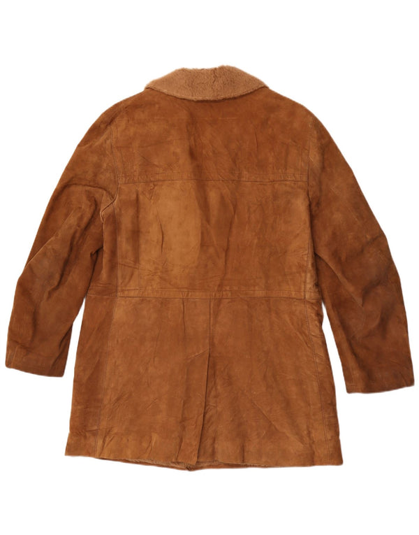 Anfor Mens Sherpa Suede Jacket IT 48 Medium Brown Leather