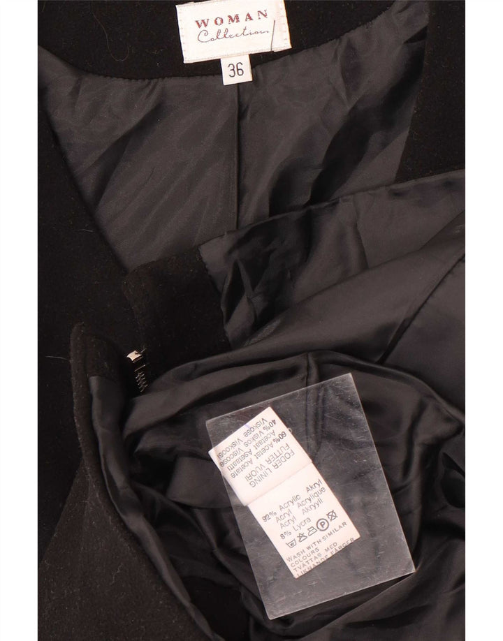 Vintage Womens Gilet EU 36 Small Black Acrylic