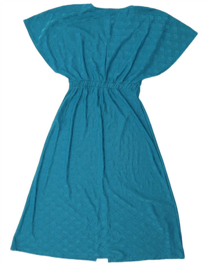 Zara Womens Batwing A-Line Dress UK 12 Medium Blue Geometric Polyester