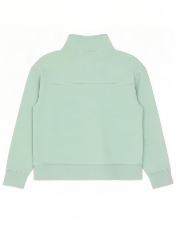 Crew Clothing Womens Zip Neck Sweatshirt Jumper UK 16 Large Blue Cotton