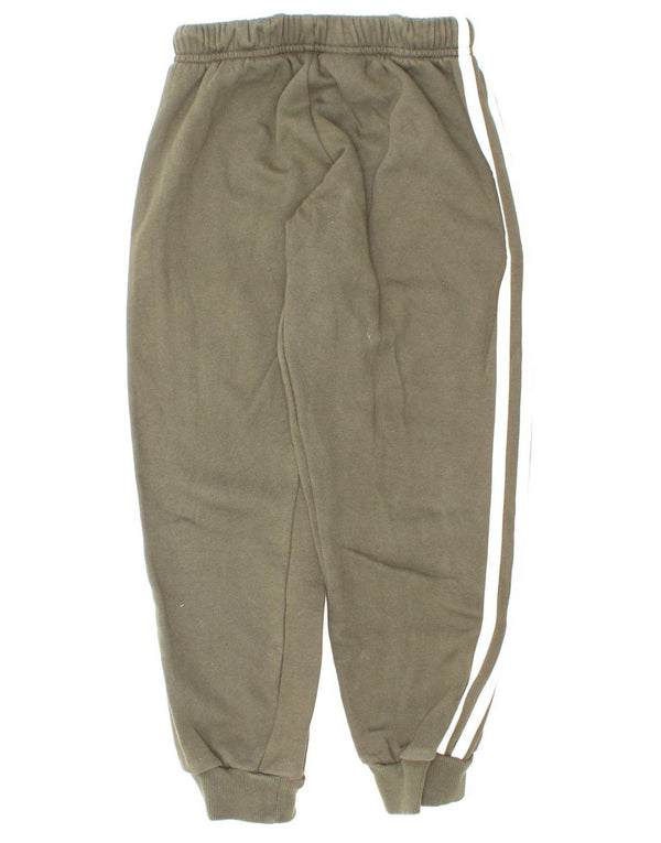 Adidas Boys Tracksuit Trousers Joggers 6-7 Years Khaki Cotton