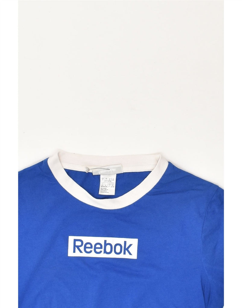 REEBOK Boys Graphic T-Shirt Top 8-9 Years Small Blue Cotton | Vintage Reebok | Thrift | Second-Hand Reebok | Used Clothing | Messina Hembry 